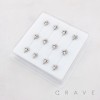 TRIPLE STAR CZ SPARKLING SKY 316L SURGICAL STEEL L-SHAPE NOSE BOX